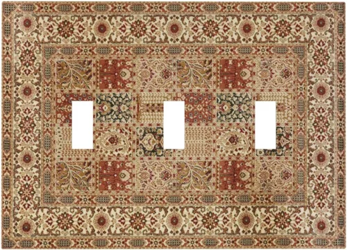 Vista 89 de Azulejos Negros Texturas Modernas Retro Marruecos 1 Gang Cubierta de Interruptor de Luz Sin Dispositivo Placa de Pared en Blanco Decorativa Placa