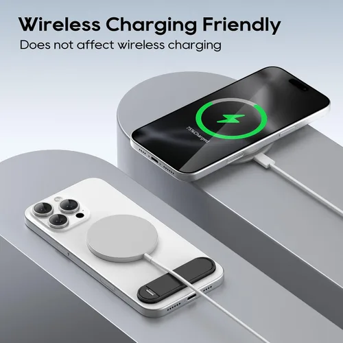 Vista 6 de Paquete de 2 soportes para teléfono, soporte vertical horizontal y ajustable de 2 ángulos, soporte plegable para teléfono, compatible con iPhone