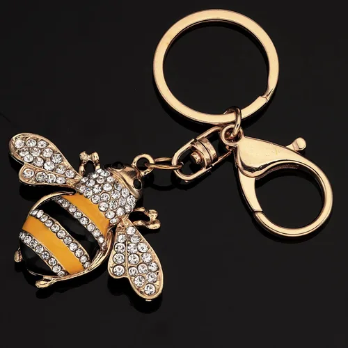 Vista 2 de AHAETH Bumble Bee Jewelry - Llavero de abeja de abeja súper miel para mujer, Blanco