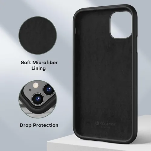 Vista 7 de CellEver Funda de silicona resistente para iPhone 11, protección militar contra caídas, protección elevada de pantalla y cámara, interior sin Negro