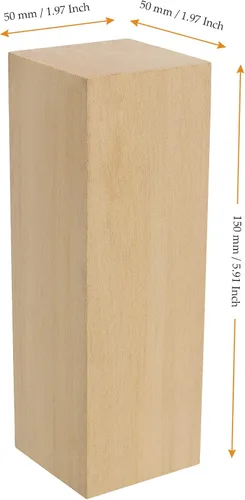 Vista 2 de MUKCHAP 12 bloques de tallado de madera de tilo de 6 x 2 x 2 pulgadas, bloques de madera de corte de 5.9 x 2.0 x 2.0 in, bloque de madera sin