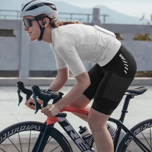 Vista 7 de Lo.gas Pantalones cortos de ciclismo para mujer, con relleno, almohadilla de gel 3D, pantalones cortos de ciclismo de cintura alta ergonómicos