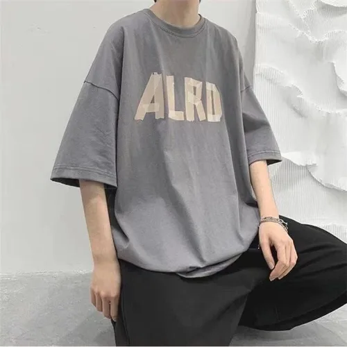 Vista 7 de Y2K - Camiseta casual de manga corta de gran tamaño para hombre con estampado de letras grunge, sudadera gótica Harajuku Streetwear