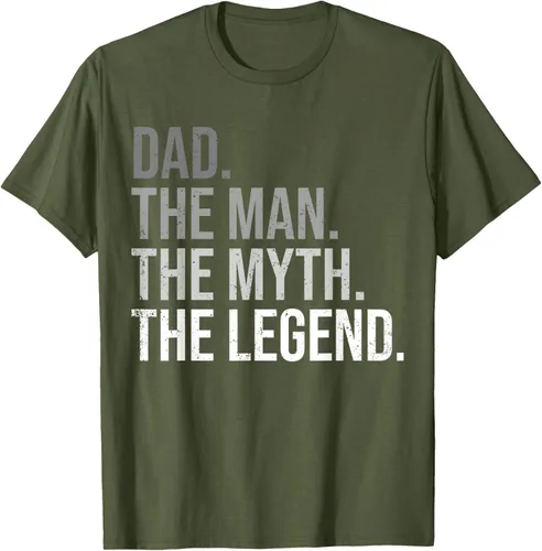 Vista 6 de Camiseta para hombre con texto en inglés "Dad The Man The Myth The Legend", Negro, S