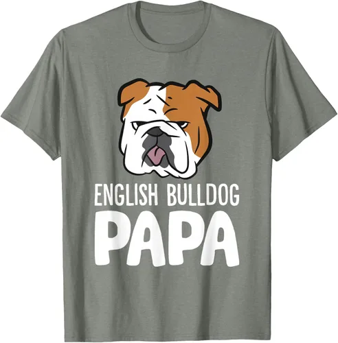 Vista 34 de Camiseta divertida de Bulldog Inglés para papá dueño de perro, Negro