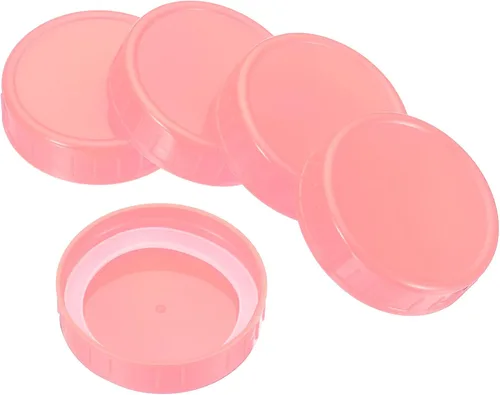 Vista 9 de PATIKIL Tapas de plástico de boca regular para tarros de 2.77 pulgadas, 1 juego/6 tapas para tarros de conservas con anillo de sellado de silicona