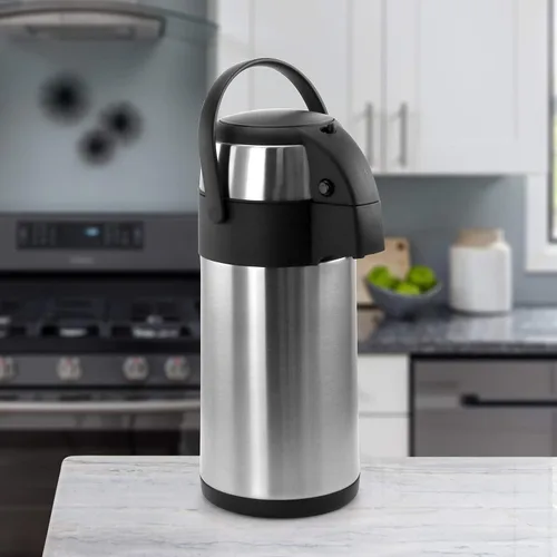Vista 3 de MegaChef Dispensador de agua caliente Airpot de acero inoxidable de 3 cuartos para café y té
