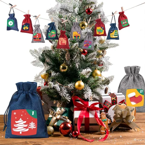 Vista 5 de 8 hojas de calcomanías de calendario de Adviento de Navidad con números de 1 a 24 lindas calcomanías de calendario de Navidad para manualidades