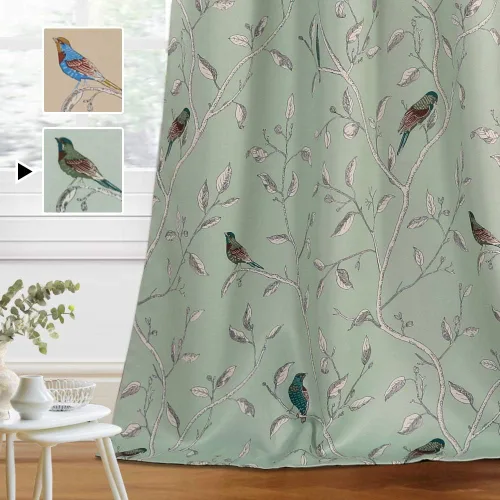 Vista 18 de H.VERSAILTEX Cortinas 100% opacas de 63 pulgadas de largo, juego de 2 paneles de cortinas estampadas con aislamiento térmico para dormitorio