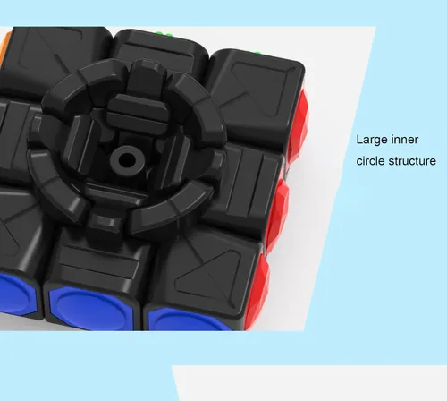 Vista 5 de AMAZA Cubo de velocidad 3x3 negro 3x3x3 rompecabezas de cubo mágico de velocidad Fidget Juguetes Táctil Cubo especial Puzzle Touch Twist Patch