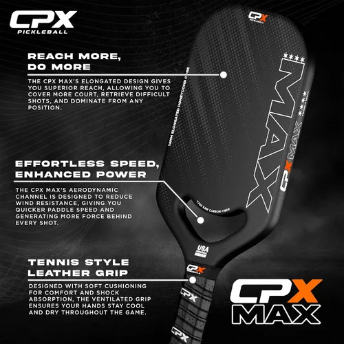 Vista 6 de CPX MAX T700 - Raqueta alargada de fibra de carbono cruda, grado profesional