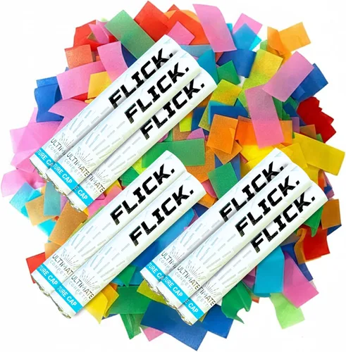 Vista 20 de Ultimate Confetti - Paquete de 8 varitas de confeti azul bebé - Palitos de mano de 6 pulgadas de papel de seda biodegradable para bodas, cumpleaños