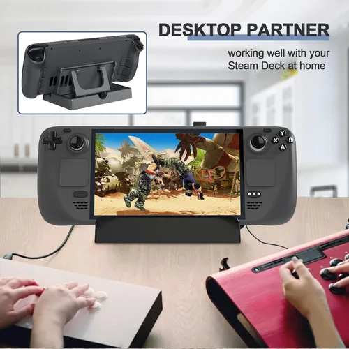 Vista 4 de KANG YU Base de soporte plegable para cubierta de vapor, base de soporte antideslizante plegable compatible con Valve Steam Deck, Nintendo Switch