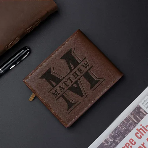Vista 7 de Billetera personalizada grabada para hombre, cartera de cuero personalizada, el regalo perfecto para hombres, regalos de graduación, regalos