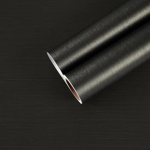 Vista 12 de CHIHUT Papel adhesivo de acero inoxidable negro cepillado, para encimeras de vinilo impermeable para refrigerador, autoadhesivo, extraíble, aspecto