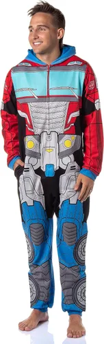 Vista 3 de INTIMO Transformers - Traje de pijama retro de una pieza para hombre, diseño de Bumblebee Optimus Prime