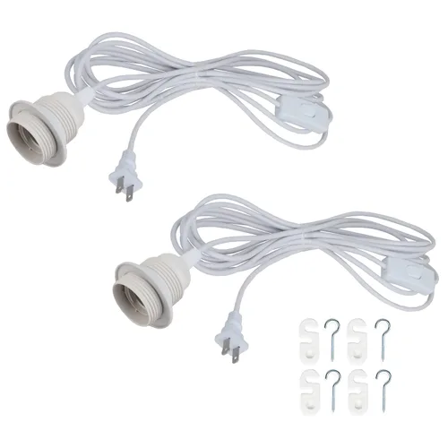 Vista 8 de HESSION - Cable de extensión colgante para farol, cable de lámpara de 5.9 pies, máximo 360 W, interruptor de encendido/apagado E26/E27, iluminación