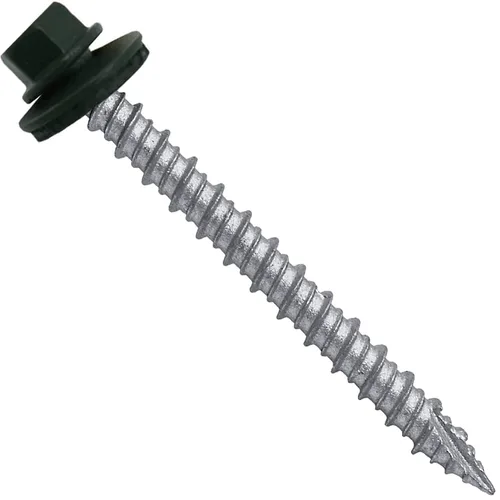 Vista 10 de Tornillos para techos de metal gris ABC 10 x 1 - Cabezal hexagonal - Arandela EPDM - Arandela de arranque automático/roscado - 1 bolsa - 250