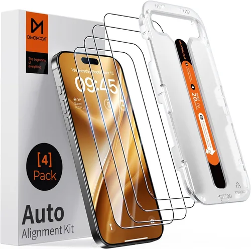 Vista 11 de DIMONCOAT - Paquete de 4 protectores de pantalla de privacidad para iPhone 14 Pro de 6.1 pulgadas 13FT Drop Tested, Auto Alignment Kit, 10X