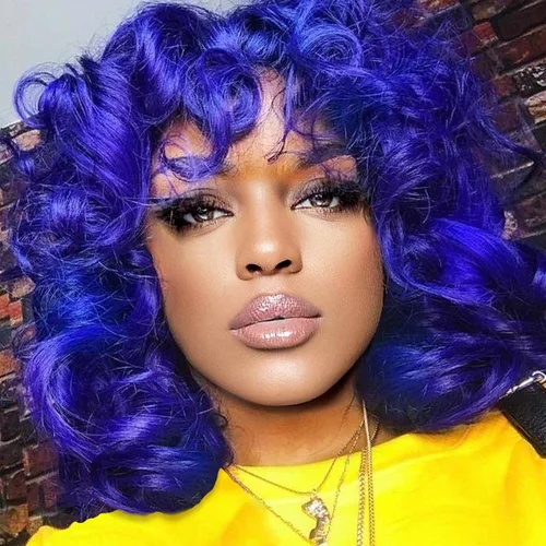 Vista 14 de Pelucas rizadas marrones para mujeres negras, peluca rizada afro suave con flequillo, suelta, bonita, rizada, resistente al calor, aspecto natural