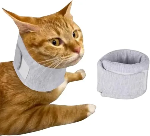 Vista 7 de Funda para cuello de gato, transpirable y ajustable, collar isabelino para recuperación poscirugía, protección antiarañazos y anti-lamido, cono B