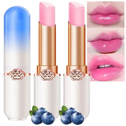 Vista 10 de evpct 2 piezas de bálsamos labiales tintados de aloe vera, cambio de color PH, barra de labios de larga duración, bálsamo labial, mancha, set de 2