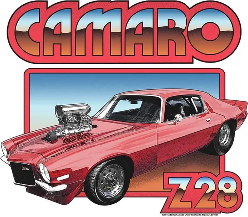 Vista 2 de Tee Luv Camiseta Chevrolet Camaro Z28 Ringer de los años 70 para hombre