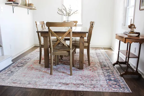 Vista 7 de Hauteloom Kemer - Alfombra lavable a máquina para sala de estar, vintage envejecida y desgastada, oriental y bohemio, floral, apta para mascotas