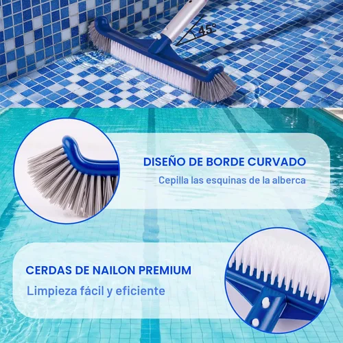 Vista 3 de POOLAZA Cabezal de cepillo de piscina de 17.5 pulgadas con extremos curvos