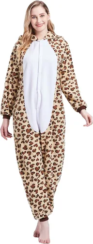 Vista 4 de Pijama mameluco para adultos, disfraz unisex de animales de Halloween, ropa de dormir para hombres y mujeres, traje de cosplay cómodo y divertido