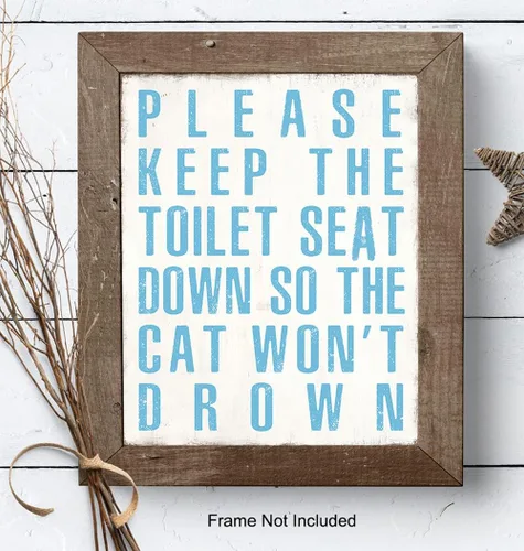 Vista 7 de Decoración de baño de gato, arte de pared de gato, decoración de pared de gatito, póster de gatito de 8 x 10 pulgadas, regalos lindos para amantes