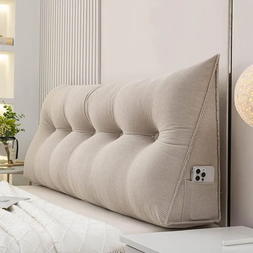 Vista 12 de Almohada grande triangular para respaldo, almohada de lectura suave para relleno, cojín lumbar para el hogar, lavable para dormitorio, sofá cama