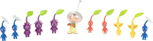 Vista 2 de Nintendo Juego de figuras de acción del Capitán Olimar y Pikmin – Incluye 11 figuras altamente detalladas – Pikmin vienen en colores amarillo, rojo