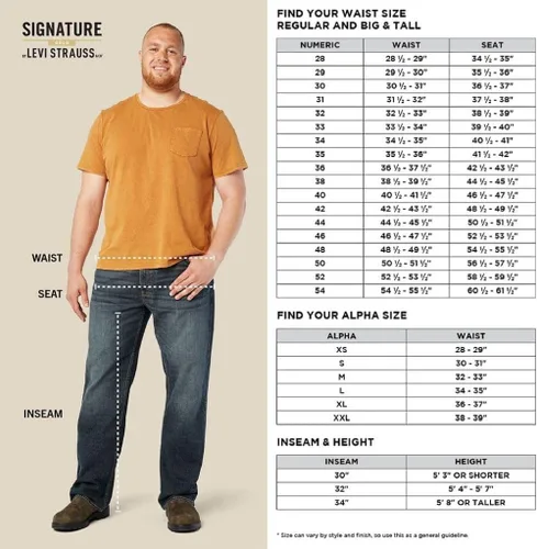Vista 5 de Signature by Levi Strauss & Co. Gold Jeans Flex de ajuste relajado para hombre