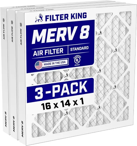 Vista 229 de Filter King Filtro de aire de 5.5x13.5x1 Paquete de 3 Filtros plisados MERV 8 HVAC para horno A/C Fabricado en Estados Unidos Tamaño real