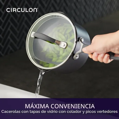 Vista 7 de Circulon Sartén coladora antiadherente serie A1 con tapa, 2 cuartos