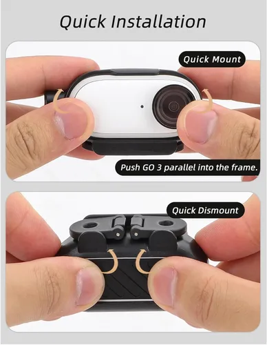 Vista 5 de Generic Adaptador de montaje de cámara para Insta360 GO 3, negro, se adapta a marco de 2.598x1.299x0.787 in
