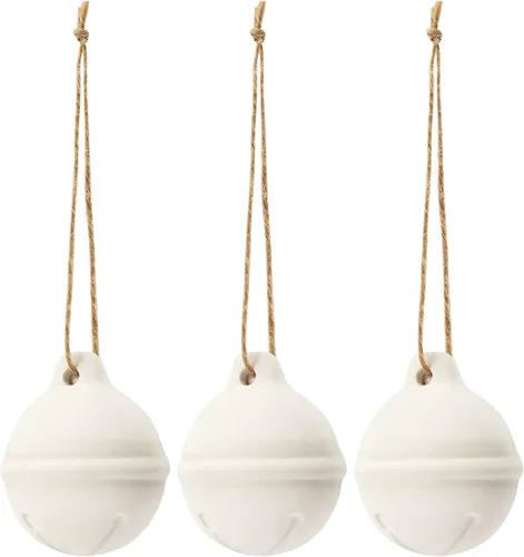 Vista 4 de DEMDACO Jingle Bell - Difusor de aceite de fragancia de loza blanca para colgar