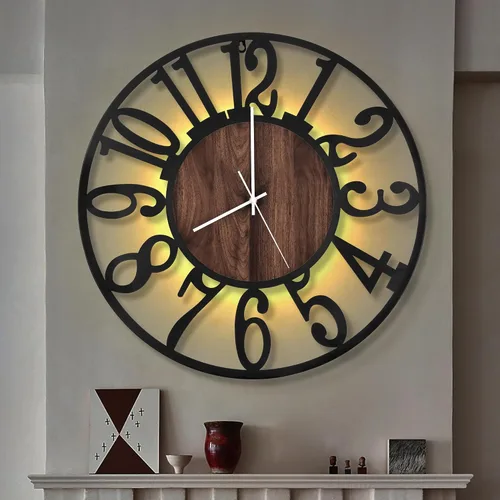 Vista 20 de LEIKE Relojes de Pared Grandes, Silenciosos, Sin Tictac, Funcionan con Baterías, Rústico Redondo Moderno Gran Reloj de Pared de Madera para Sala