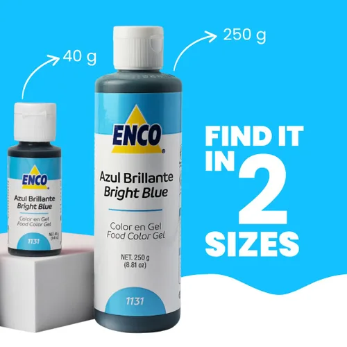 Vista 6 de ENCO Gel Colorante Alimentario Azul Brillante 8.8 oz (250g) Concentrado, Vegano AZUL BRILLANTE 1131