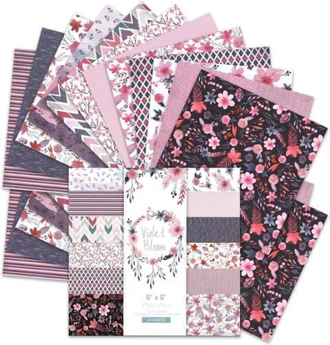 Vista 12 de BLEDS Papel de álbum de recortes, bloc de 24 hojas de papel para álbumes de recortes de manualidades de 12x12 pulgadas con patrón de galaxia