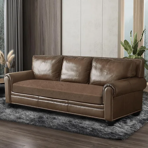 Vista 8 de ANARACHON Fundas de cojín de sofá con aspecto de cuero, juego de fundas de asiento de sofá, protector de muebles para sillón seccional, sofá biplaza