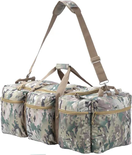 Vista 5 de Bolsa de lona militar grande de 100 L, bolsa de lona para despliegue, equipo deportivo, bolsa de equipaje de viaje con correas desmontables para AT