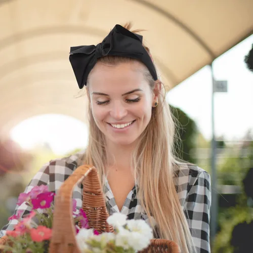 Vista 6 de WantGor Diademas de turbante anchas para mujer con lazo anudado para el pelo y accesorios de lazos (negro)