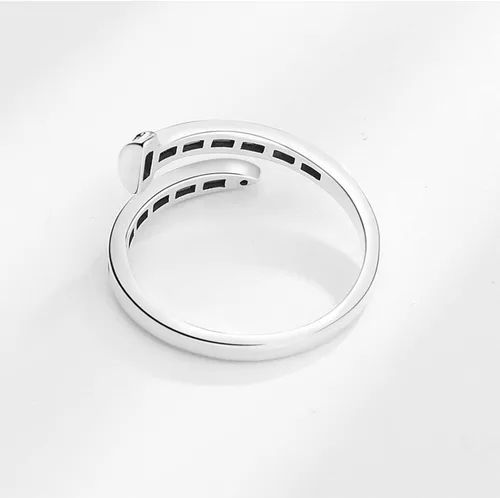 Vista 21 de Anillo de plata 925, anillos de plata ajustables para mujer, anillos de pulgar abiertos, anillos de circonio, anillos ajustables, anillos abiertos