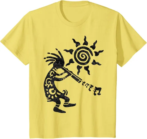 Vista 39 de Native American Kokopelli Musican With Flute 2 - Camiseta divertida para fanáticos, Blanco, S