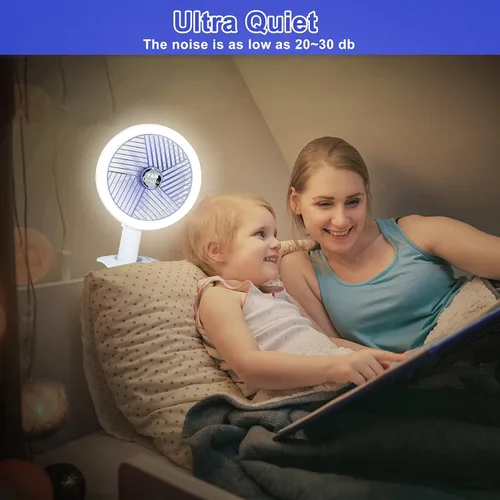 Vista 9 de Simple Deluxe Ventilador de clip para postes de cultivo de 6 pulgadas, ventilador de mono, ángulos de 90° ajustables manualmente, 15 W, control de 2