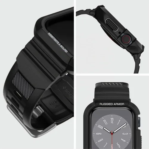 Vista 4 de Spigen for Apple Watch 45/44mm 41/40mm Band Case Negro