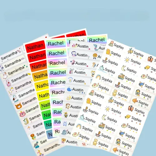 Vista 2 de Etiqueta de nombre etiqueta personalizada etiqueta personalizada impermeable etiqueta personalizada niño escuela papelería botella de agua pluma