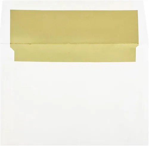 Vista 13 de JAM PAPER Sobres de invitación de papel aluminio A2 - 4 3/8 x 5 3/4 - Blanco con rojo - 50